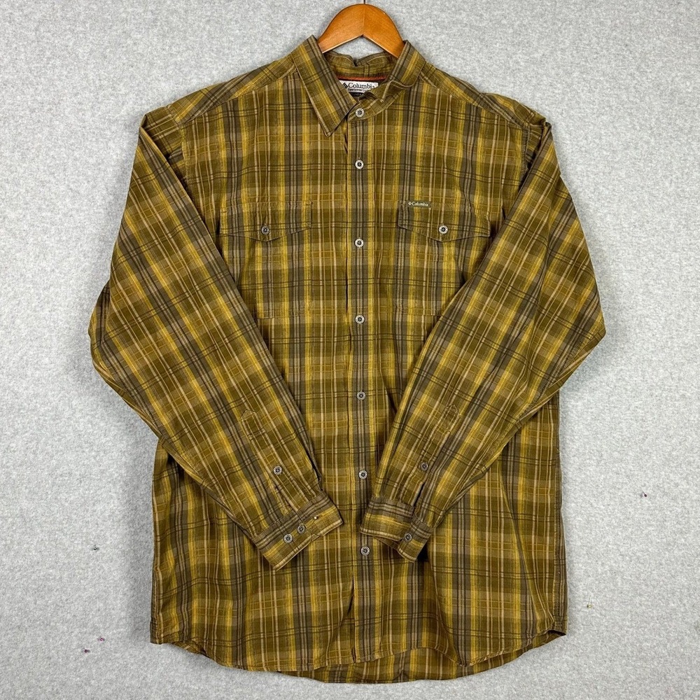 Columbia Men's XLT Plaid Long Sleeve Button Up Shirt Tall Outdoor